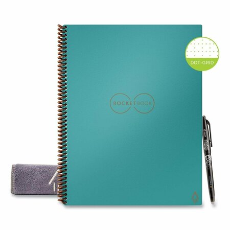 ROCKETBOOK 11 x 8.5 in. Dotted Rule Core Smart Notebook, Neptune Teal EVR-L-RC-CCE-FR